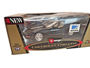 Burago 1998 Black Corvette Convertible Gold Edition 1:18 NEW IN BOX - Picture 1 of 5