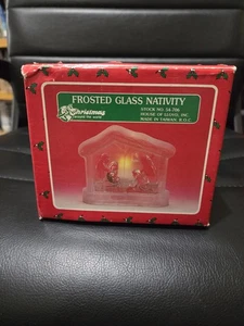 Christmas Around the World Frosted glass nativity tealight House of Lloyd - Picture 1 of 7