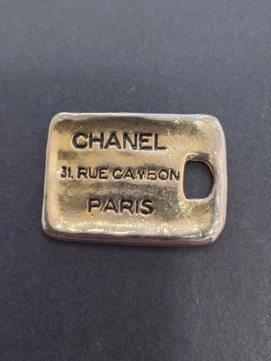 CHANEL Plate Necklace 31 RUE CAMBON Paris Silver Used - Image 1 of 4