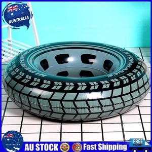 Black Wheel Tire Swimming Float Ring PVC Summer Adult Life Buoy for Women Men ^A - Picture 1 of 12