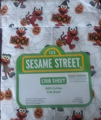 Sábana Ajustable Sesame Street Elmo Halloween Talla Cuna NUEVA Foto 1 de 4
