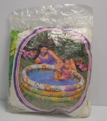 Vintage Intex Jungle Fun Pool 48"x10" 1994 Inflatable Swimming Children's Play - Image 1 of 4