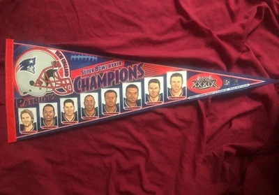 New England Patriots Super Bowl 39 Campeones Banderín Tom Brady Foto 1 de 2