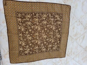 Vintage Ugna Seidentuch geometrisches Muster braun und gelb Größe 30"x30" - Bild 1 von 7