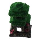 5.9*3.9*2.75 Inches Flocked Houses Green Ancient Style Buildings