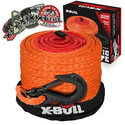 X-BULL Synthetic Winch Rope Line Cable 1/2" X 85ft 32000LBS SUV Truck 4WD Orange Foto 1 de 4