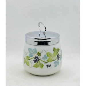 Royal Worcester Egg Coddler Cup Astley Grapevine Pattern Porcelain w Chrome lid - Picture 1 of 4