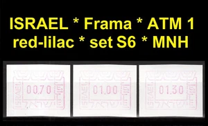 Israel ATM Definitive Frama / 1991 set 70/100/130 MNH Klussendorf Kiosk CVP - Picture 1 of 1