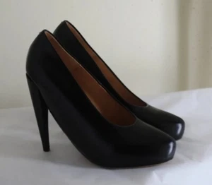 Maison Martin Margiela 39 Sculptural Avant Garde Black Leather Pumps Shoes - Picture 1 of 10