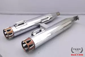 2013 Harley Electra Glide 4" RINEHART Exhaust Muffler Pipe Set CHROME - Foto 1 di 19