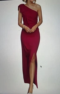 PRETTYGARDEN Women's Summer One Shoulder Long Formal Dresses Sleeveless Ruche XL - Picture 1 of 5