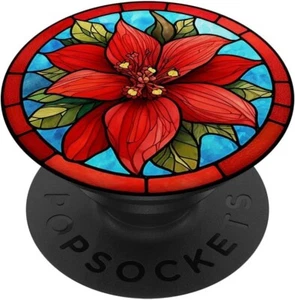 PopSockets Poinsettia Red Christmas Flower for Phone Women Swappable PopGrip - Picture 1 of 13