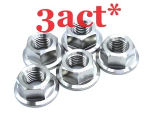 5 pcs Titanium/Ti M10 x 1.25mm Pitch Sprocket Flange Nut - Honda Suzuki Yamaha - Imagen 1 de 1