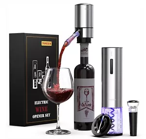 Wiederaufladbares elektrisches Wein Geschenkset - Belüfter, Vakuumstopfen, Folienschneider und - Bild 1 von 4
