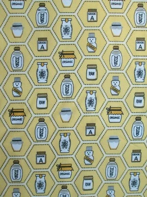 FRASCOS DE MIEL DE ABEJA ABEJAS EN FRASCO TELA DE ALGODÓN AMARILLO FQ  Foto 1 de 4