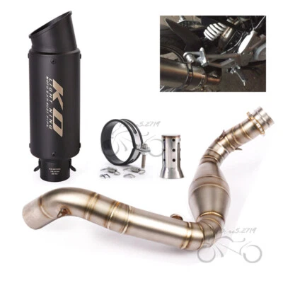 Deslizable para BMW G310R G310GS 2016-2023 Negro Puntas Silenciador Sistema de Tubo de Enlace de Escape Foto 1 de 4
