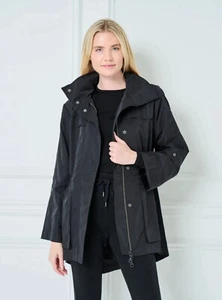 My New Anorak Jacket Black Hooded Zip/Snap Women’s Size Medium 5809SWN - Picture 1 of 7