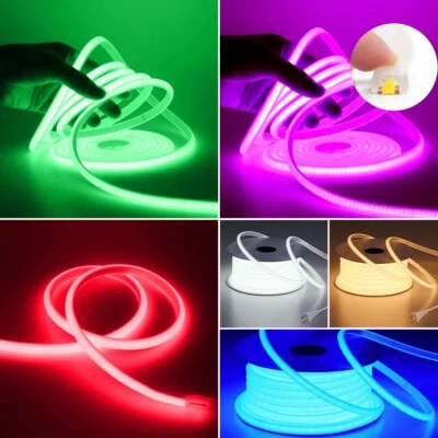 EE. UU. - 110V 480Leds/m COB LED Tira de Luz de Neón Impermeable Flex Decoración Interior/Exterior Foto 1 de 4