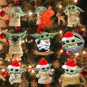 1/9 Pcs Weihnachtsmann Weihnachten Baum Baby Yoda Anhänger Weihnachtsdekoration - Picture 1 of 13