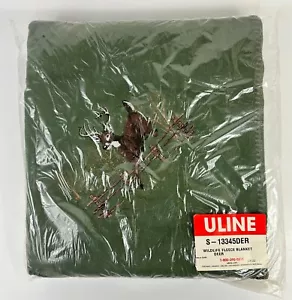 U-Line Fleece Throw Blanket Wildlife Deer 60" X 40" Sage Green NEW - Picture 1 of 4