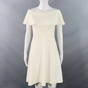 VALENTINO Size XS Cream A-Line Foldover Bateau Cocktail Dress - Picture 1 of 5