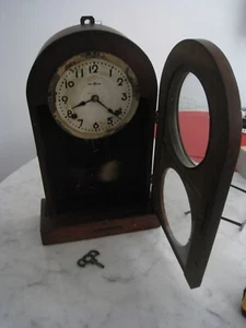 Rare Antique Nagoya Shoji Japanese Mechanical Mantel Clock w. Case & Key - Picture 1 of 8