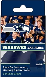 NFL Seattle Seahawks Football 6 Pairs Ear Plugs Noise Reduction Plane Sleep Work - Picture 1 of 1