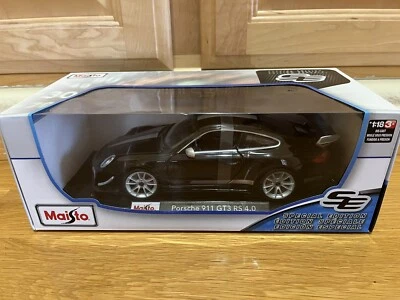 Maisto Edición Especial Escala 1:18 Porsche 911 GT3 RS 4.0 Diecast Nuevo Modelo Negro Foto 1 de 4