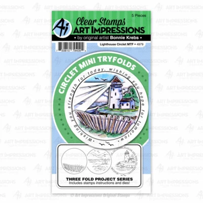 灯塔圆形透明橡皮图章和模切模具艺术印象 4979 全新 — 第 1/4 张图片