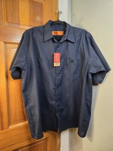 NWT Red Kap Men's Work Shirt Blue On Blue Striped Sz XXL - Picture 1 of 10
