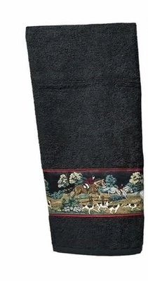 Toalla de mano de caza de zorro caballos decorativa CASA ECUESTRE HECHA A MANO Foto 1 de 3