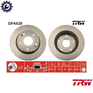2x BRAKE DISC DF4428 FOR HONDA ACCORD/VII/EURO/VIII /4/8/3K24AK24A3 2.4L 4cyl - Picture 1 of 11