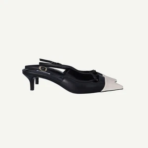 Dune London Womens Black Leather Low Heeled Slingback Shoes EU 40 UK 7 - Picture 1 of 17