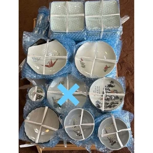 79 Pcs Huge Lot Vintage Japanese Showa Pottery Dishes Plates Bowls Spoons Seto W - Picture 1 of 11