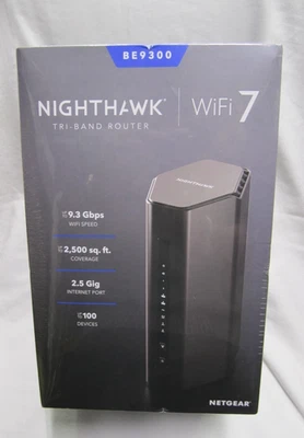 NETGEAR Nighthawk Tri Band WiFi 7 Router RS300 BE9300 Wireless Speed up 9.3Gbps - Image 1 of 4