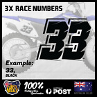 3 Custom Race Number Number Plate Race Decals - Bmx Mx Sx Bike Stickers #Crn004
