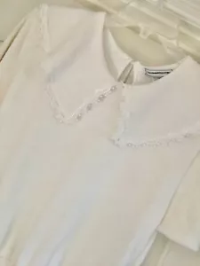 NEW Scott McClintock size M Cotton Victorian Elegant White Sweater Lace Knit - Picture 1 of 6
