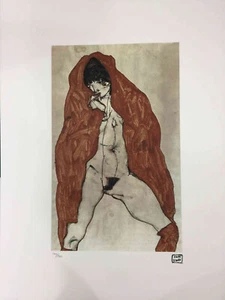 Egon Schiele Lithography Off Set CM 50x70 Signature On Slab + Certificate - Picture 1 of 9