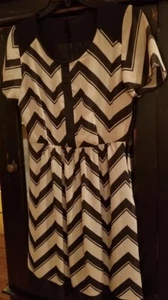 Enfocus Studio Women's Black & Tan Harlequine Side Zip Dress(size 4) - Picture 1 of 6