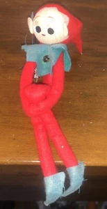 vintage pixie Xmas ornament Pic  Big Eyes Small Knee Hugged - Picture 1 of 4