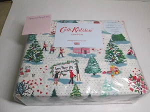 Nuovo set lenzuola completo 4 pezzi Cath Kidston London Shine albero di Natale luminoso - Foto 1 di 8