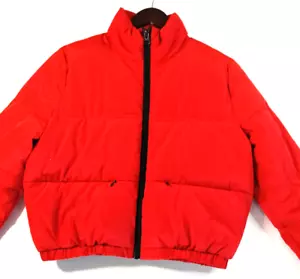 H&M Divided Red Puffer Jacket 2 Zippered Pockets, Elasticised Sleeves & Waist 8 - Picture 1 of 12