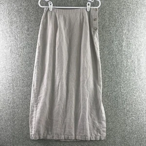 Falda vintage Eddie Bauer para mujer 10 altos beige lino terroso natural midi costero - Imagen 1 de 6