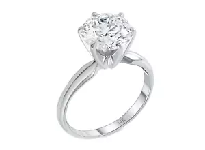 IGI E/VVS 2 Ct Round 14K White Gold Diamond Solitaire Engagement Ring Lab Grown - Picture 1 of 7
