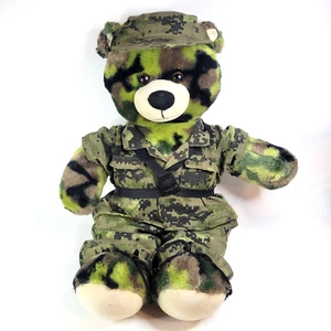 Camo Build-A-Bear Military Army Marine w/Parachute Pack Fatigues Hat BAB 2014 - Picture 1 of 9