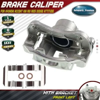 Pinza de freno del conductor delantero con soporte para Kia Rio Dodge Attitude Hyundai Accent Foto 1 de 4