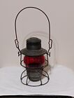 adams westlake railroad lantern,  Red Glass, Vintage, Oil, 