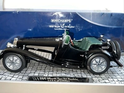 Minichamps 1/18 Scale Diecast 107 110160 Bugatti Type 54 Roadster 1931 - Black - Image 1 of 4