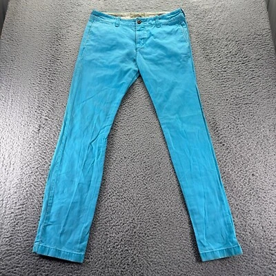 Hollister Chino Pants Mens 32x34 Blue Cotton Skinny Fit Button Fly - Image 1 of 4