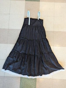 Adidas schwarzes dickes Lasagne Trägerkleid weiß Spitze unten blaue Träger leicht - Bild 1 von 12